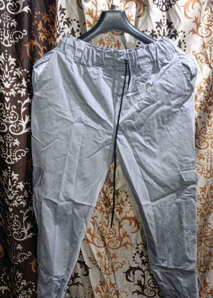 Gray And Pink Cargo Pants