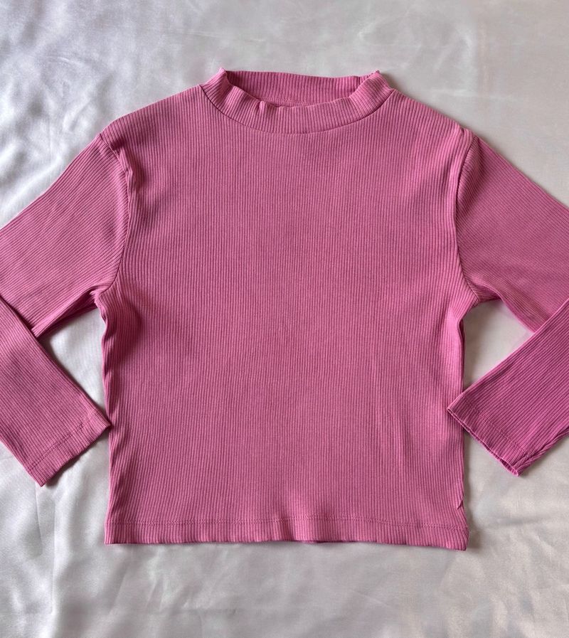 Pink Ribbed Top