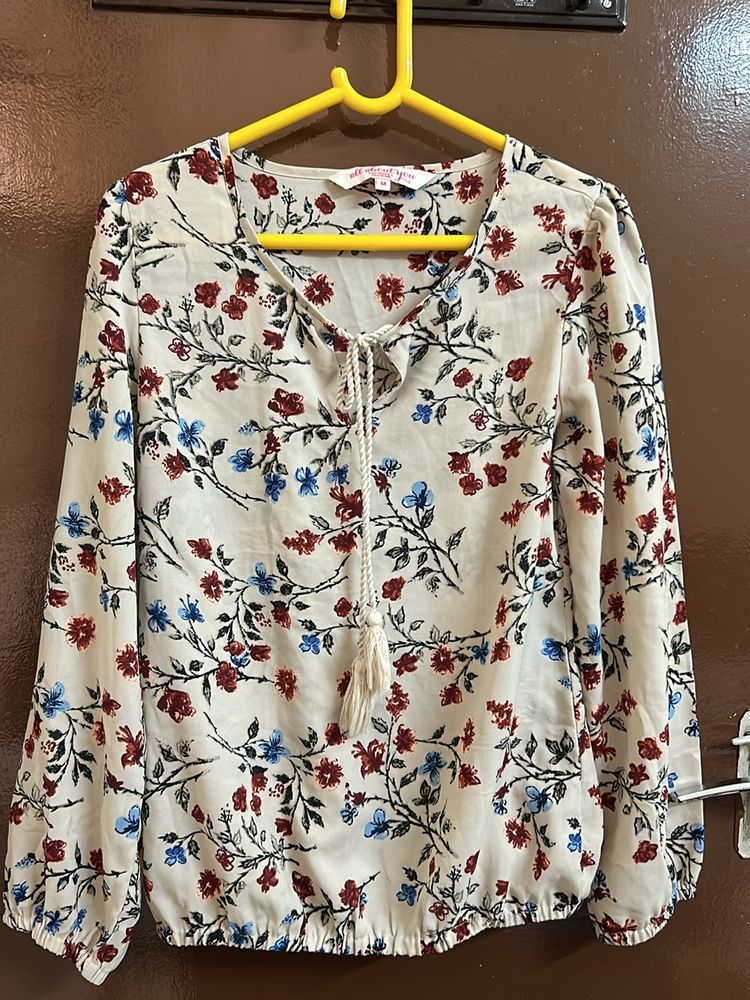 Floral Print Long Sleeve Blouse