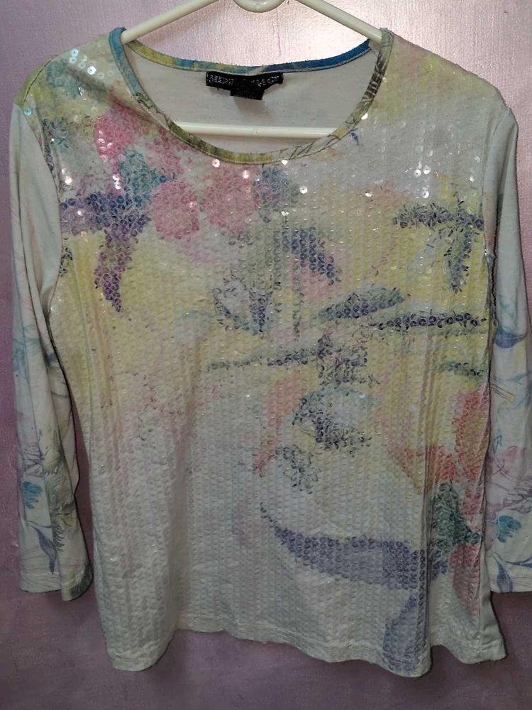 Diamond Floral Long Sleeve Top