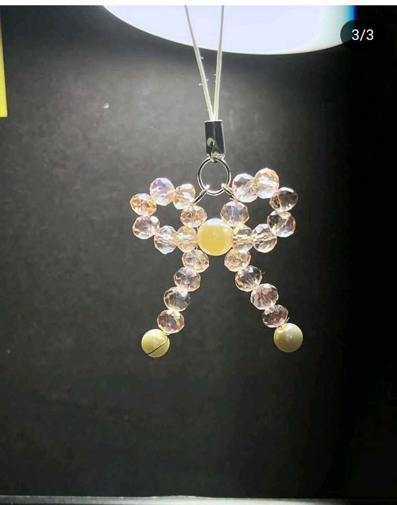 Beaded Bow Phone Charm