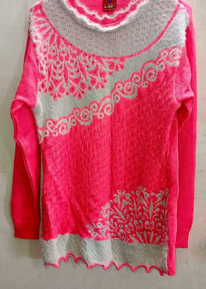 Pink Embroidered Sweater