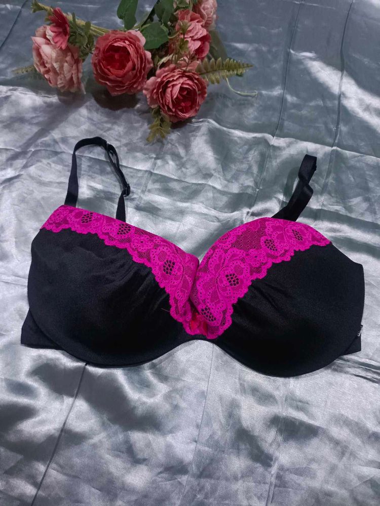 Lasenza Black &amp; Pink Lace Bra