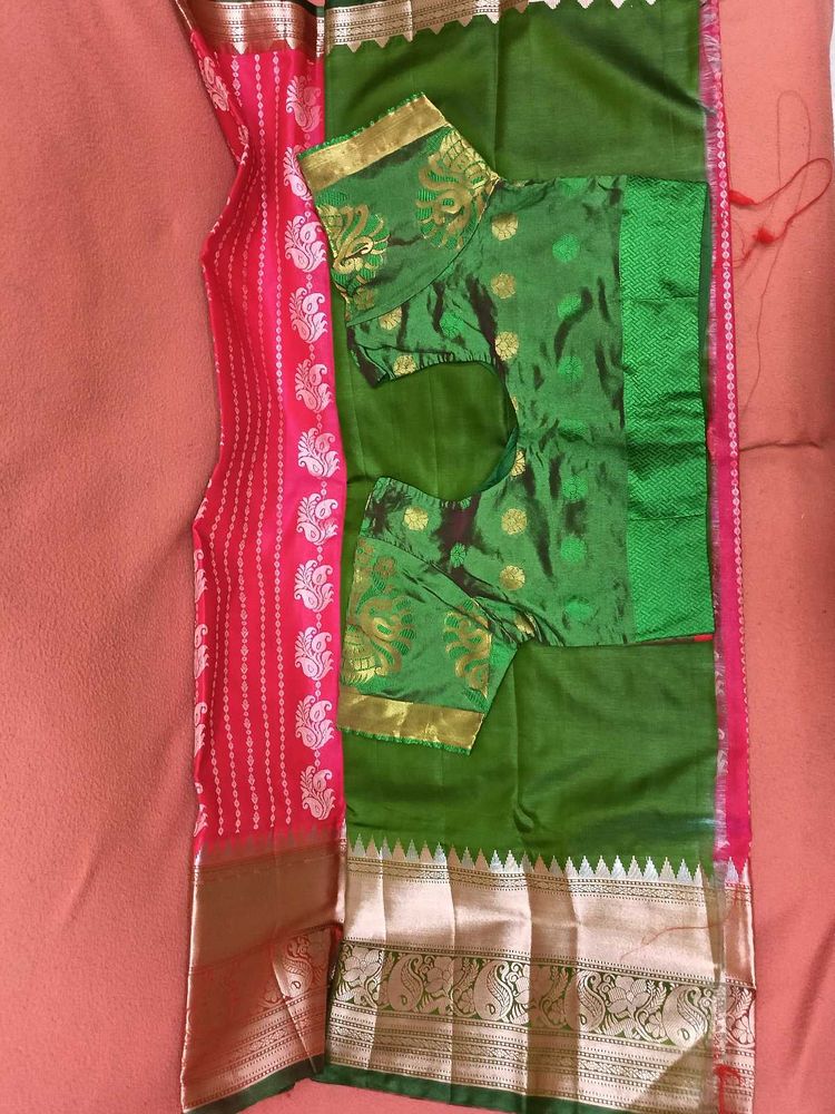 BrandNewElegant RedSilkSaree -WithBlouse+ExtraBlou