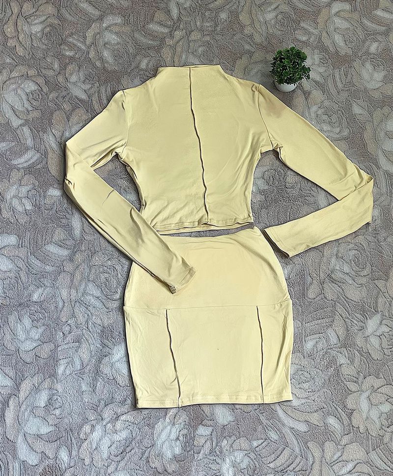 Newme Co-ords Set| Croptop With Bodycon Skirt