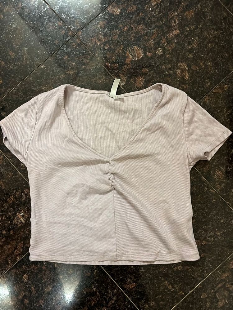 Lilac Ruched Crop Top