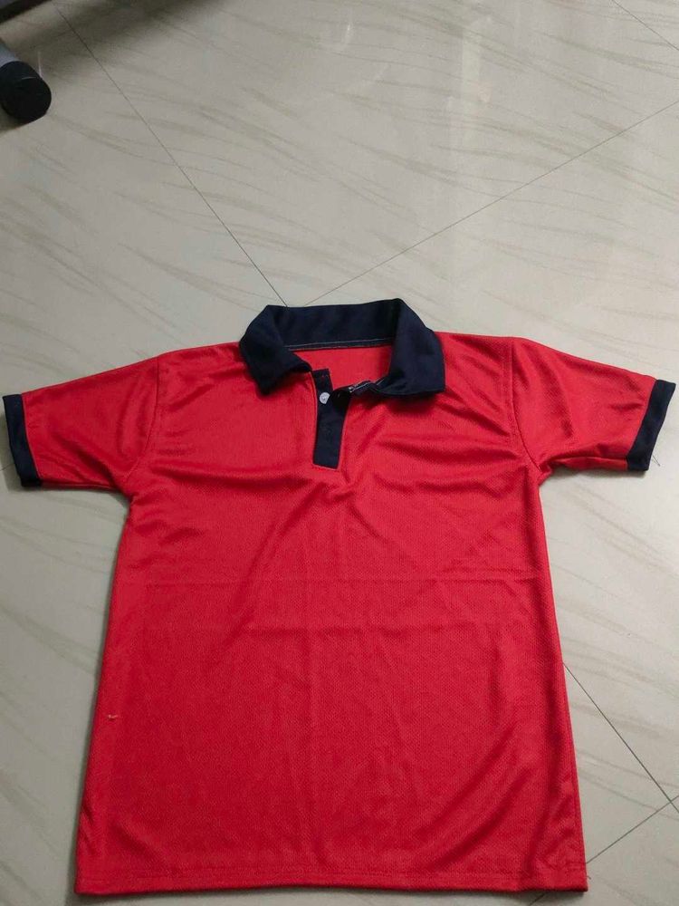 Red and Navy Blue Polo Shirt