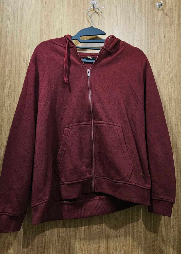 Burgundy Zip-Up Hoodie