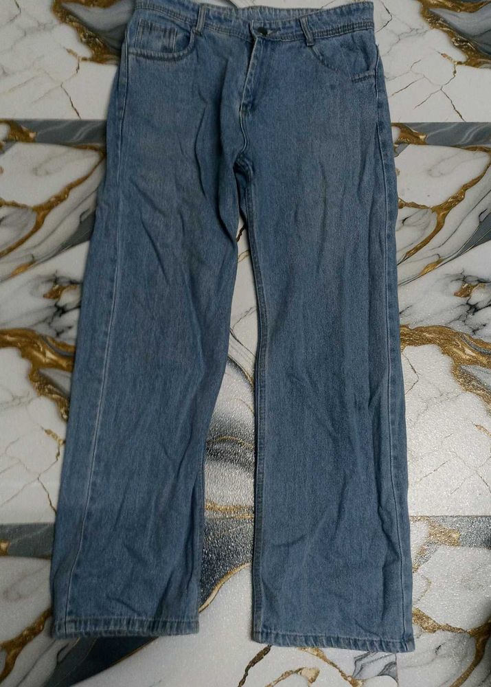 Blue straight leg jeans