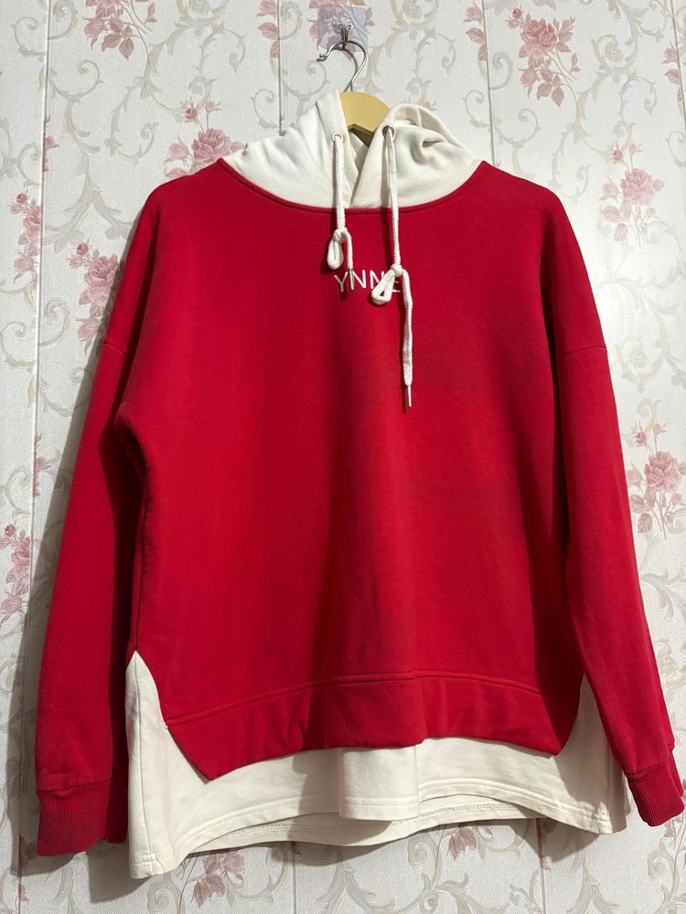 Red &amp; White Hoodie