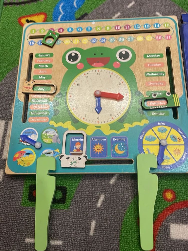 Educational Wooden Frog Clock