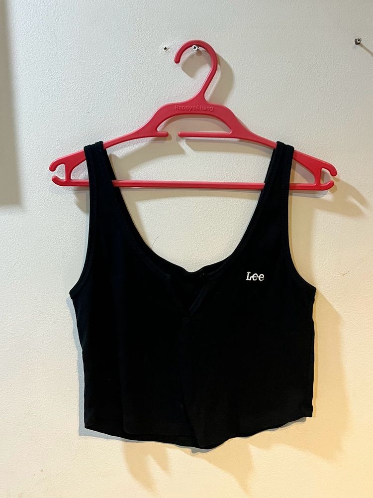 Black V-neck Tank Top