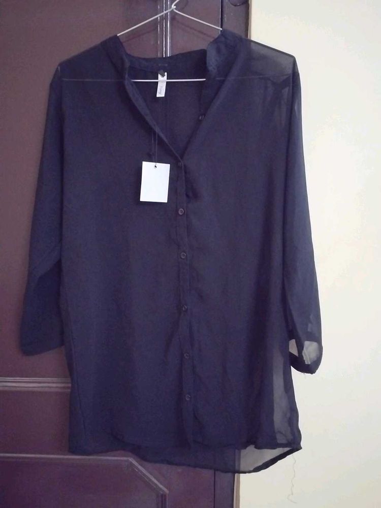Sale🔥Black Transparent Shirt