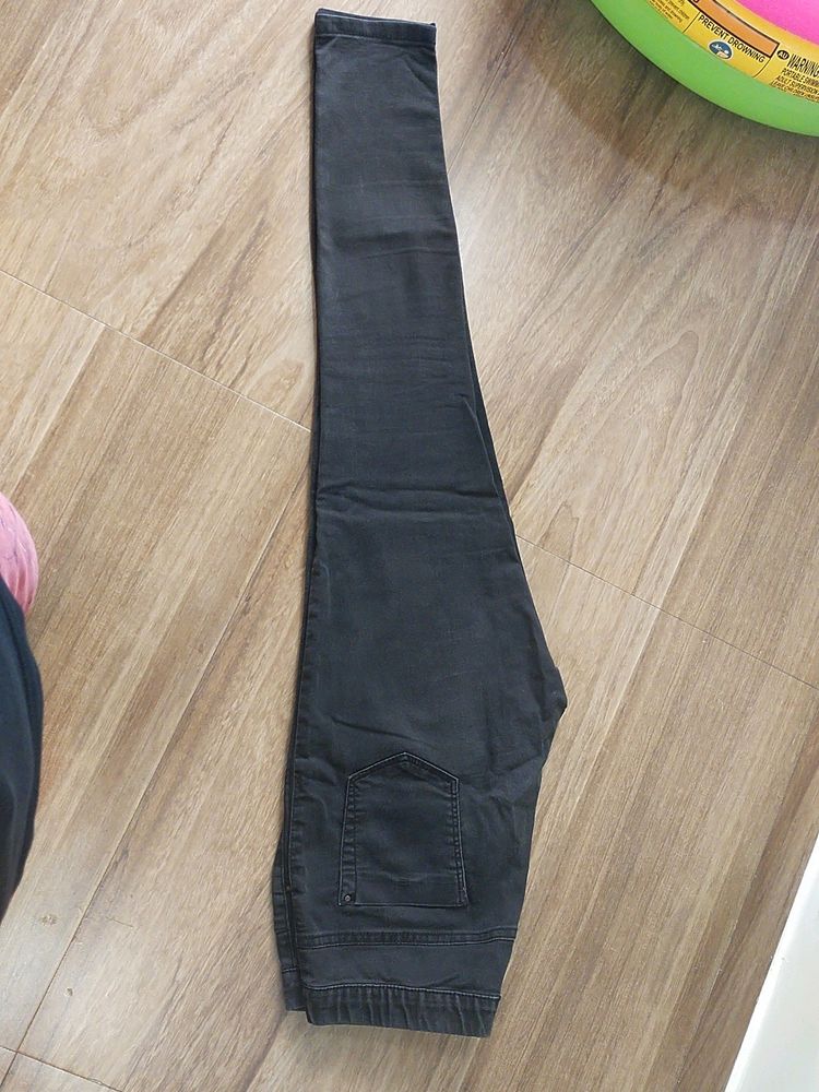 Black Cotton Jeans Pant