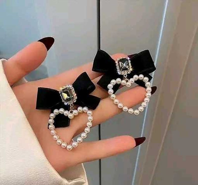 Destiny Jewels Gold Plated Korean Style Black Bow
