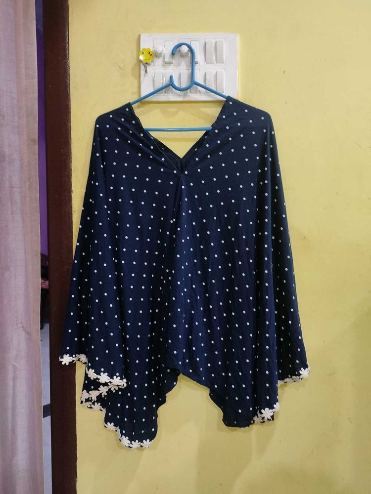 Polka Dot Poncho Top