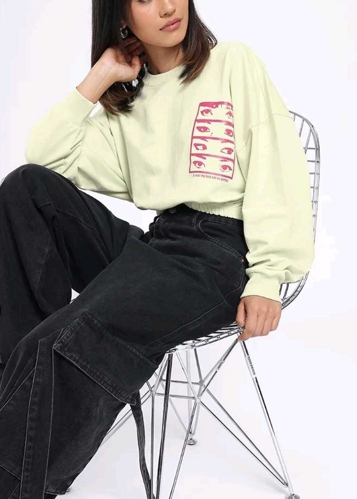 Graphic Print Crop sweatshirt