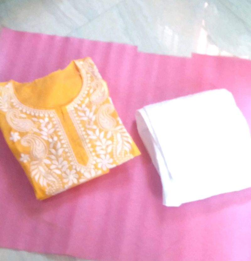 Kolkata Cotton Embroidery Straight Kurtis