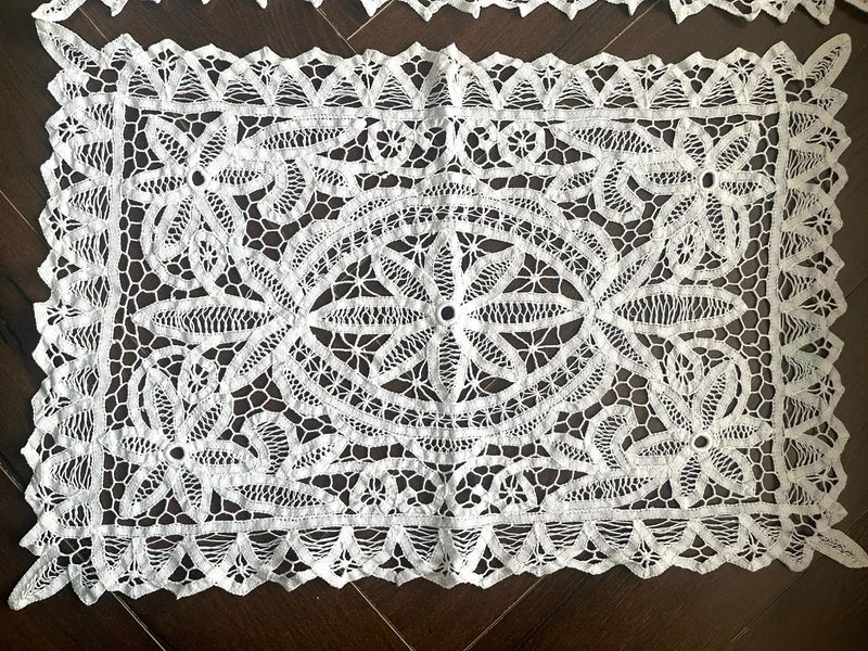 White Lace Table Mat Set Of 3