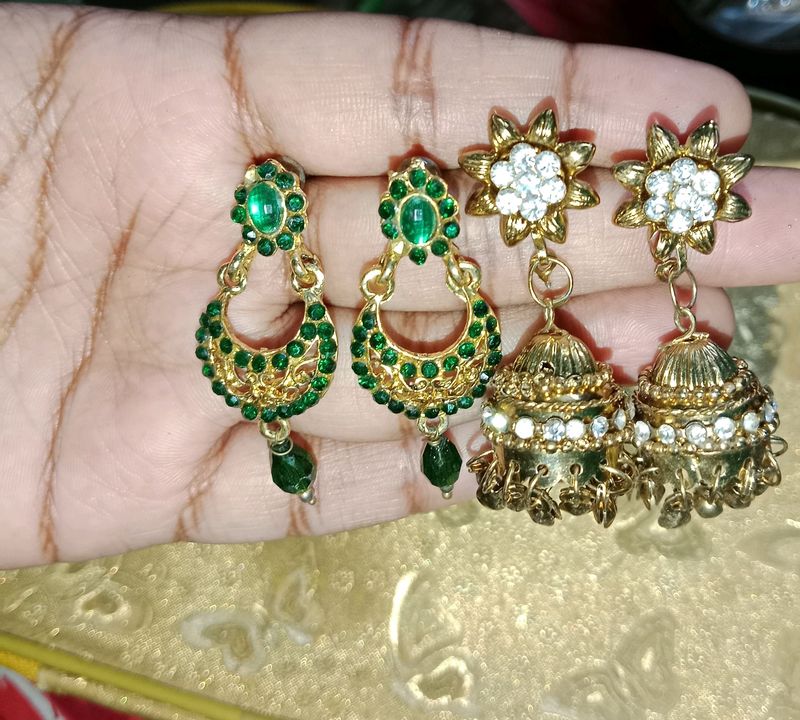 Jhumka &amp; Earrings Combo 🖤