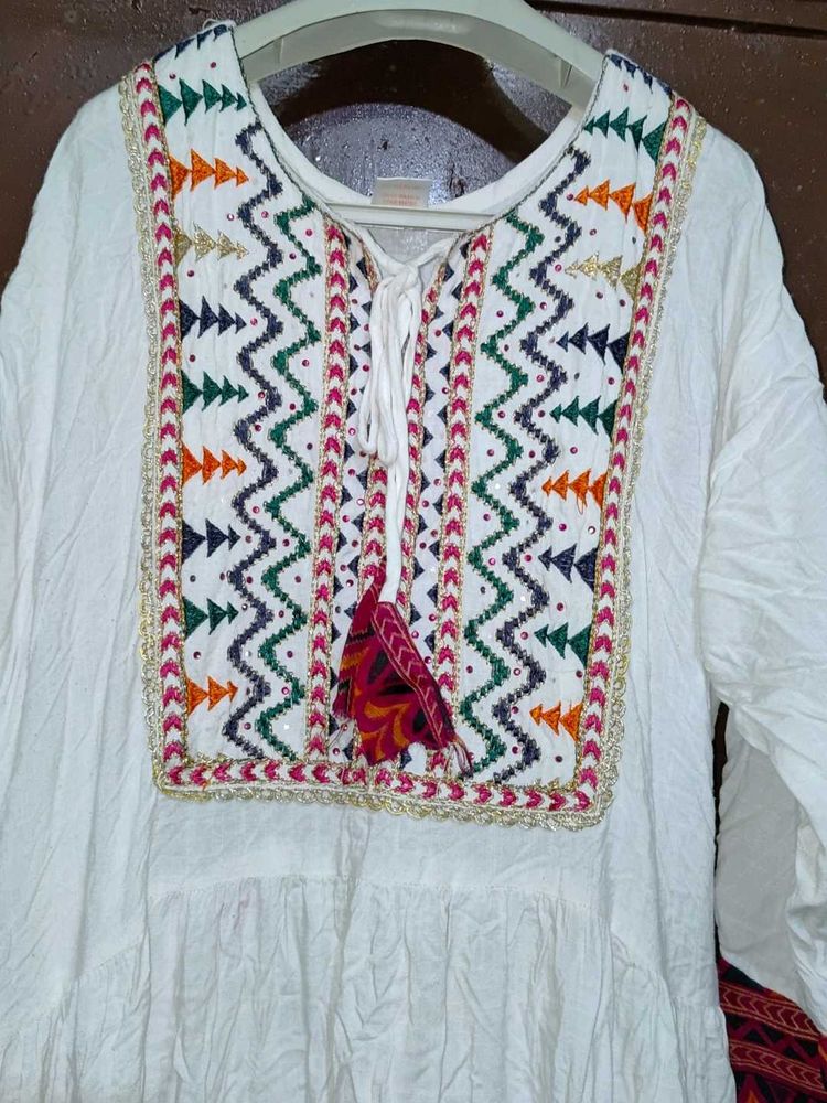 White Embroidered Gown