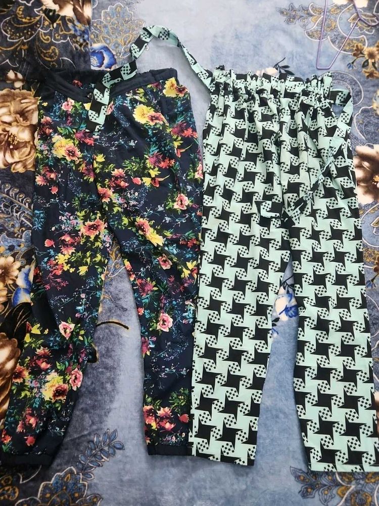 Floral Print Joggers (combo of 2)