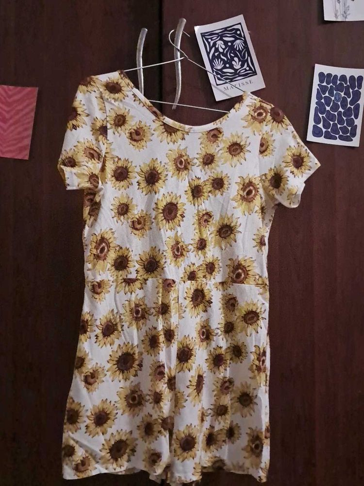 Sunflower print fit &amp; flare (XS)