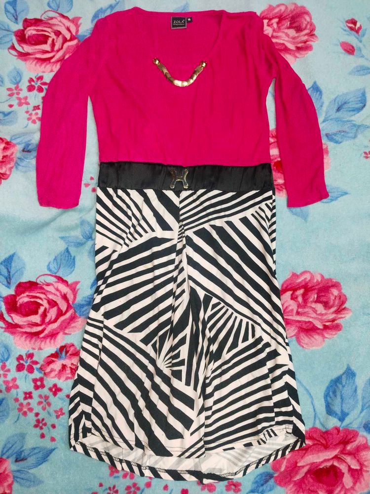 Chic Pink &amp; Striped Dress