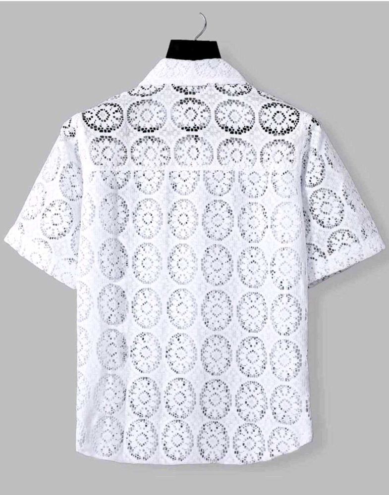 Loose Fit White Lace Shirt