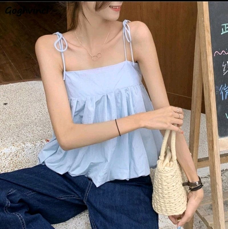 Korean Ballon Tie Top
