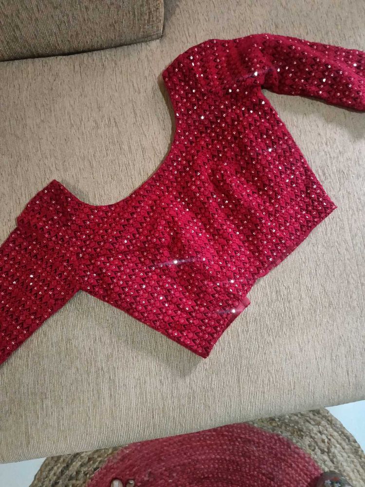 Red Sequin Blouse