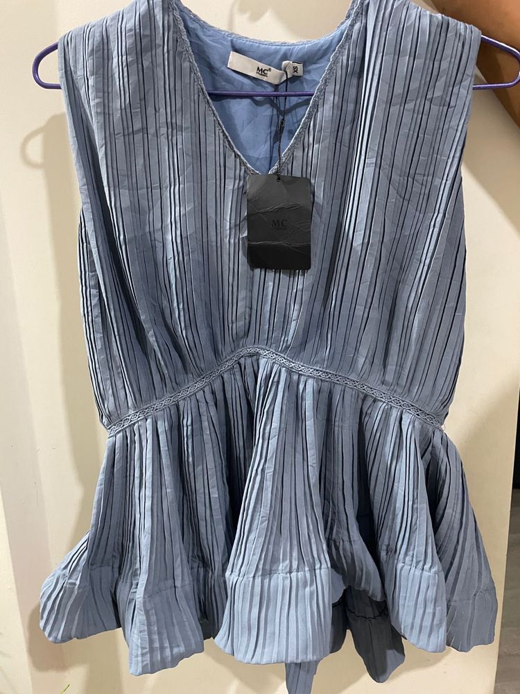Pleated Peplum Top