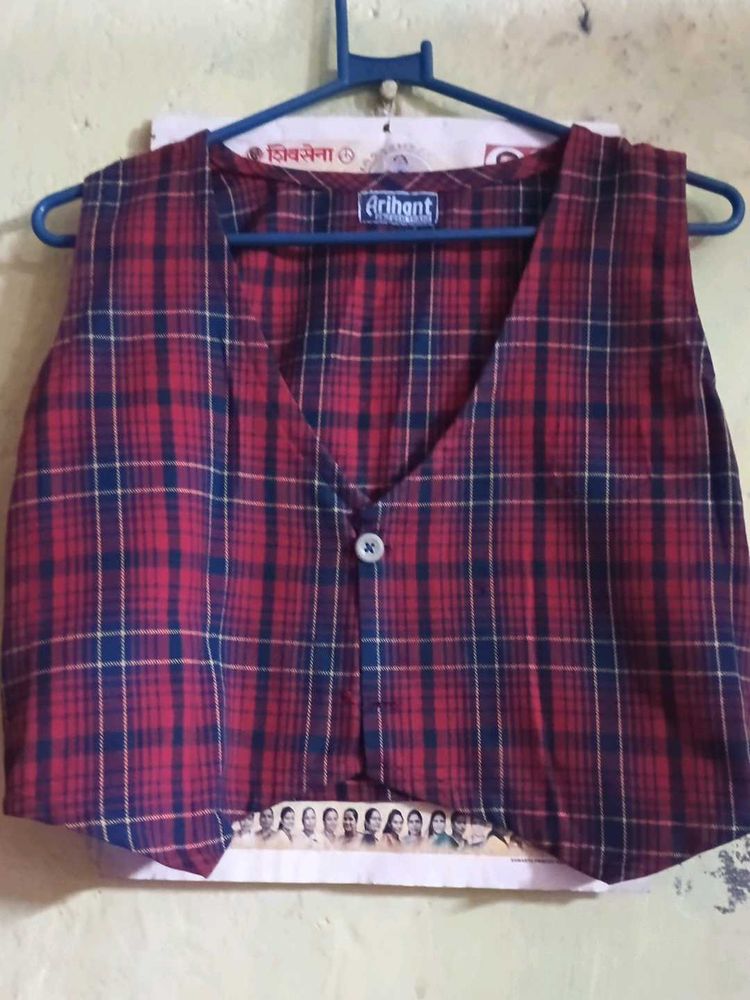 Red Plaid Vest