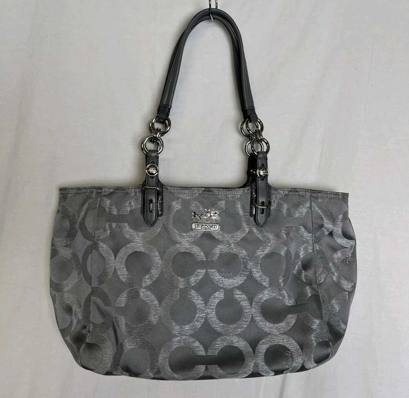 Coach silver gray Mia tote