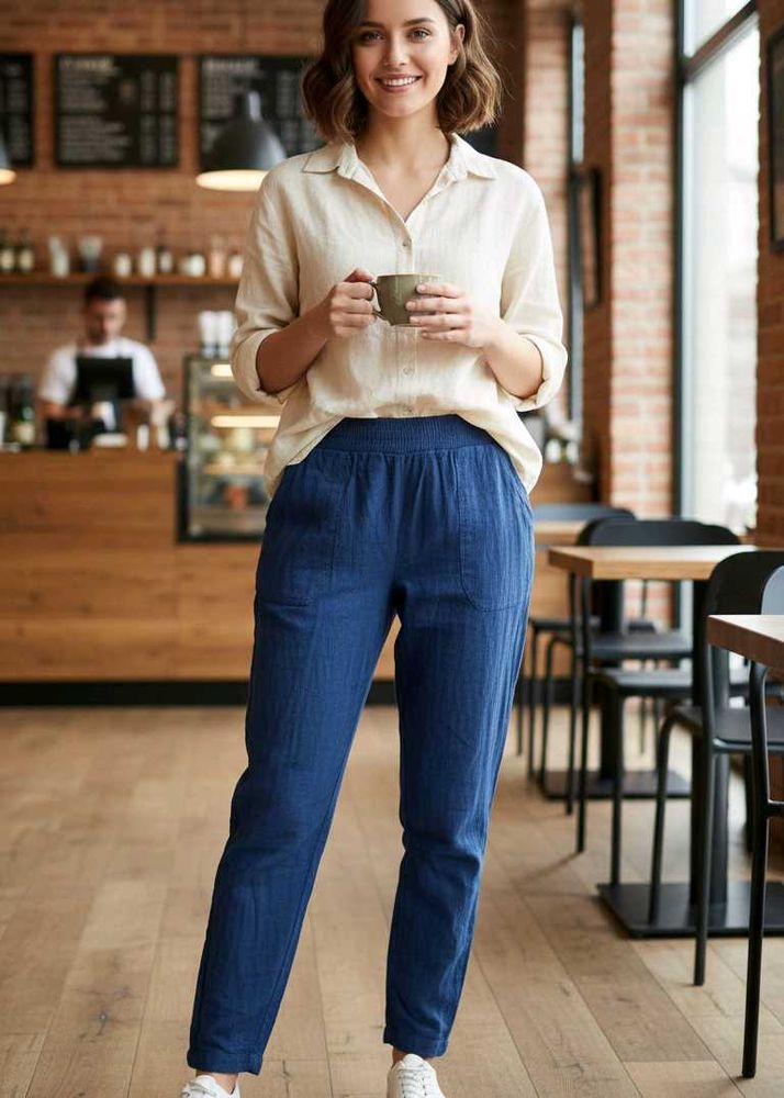 Stylish Blue Casual Trousers