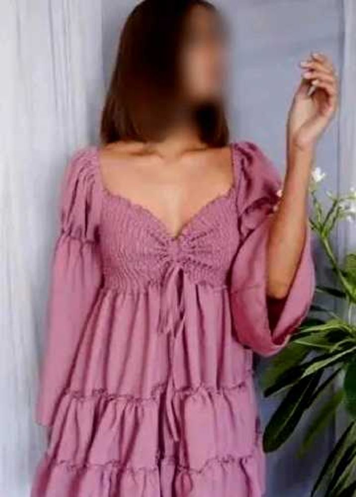 Cute Pink Tiered Mini Dress