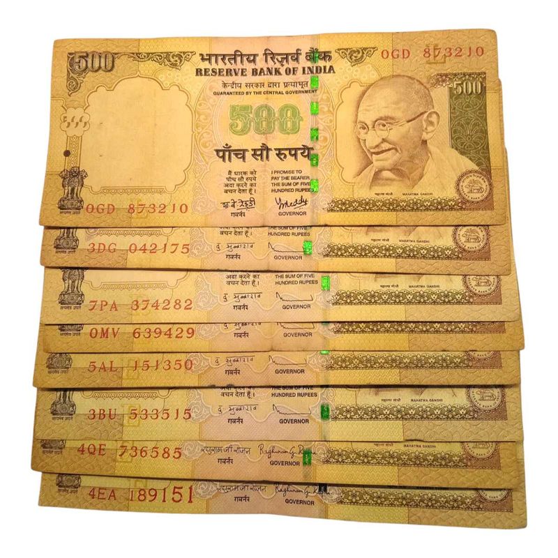 2008 To 2015 Yearwise Old ₹500 Currency Notes