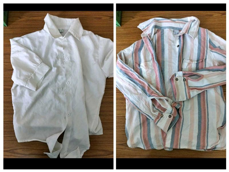 Women Pink And White Combo Shirts