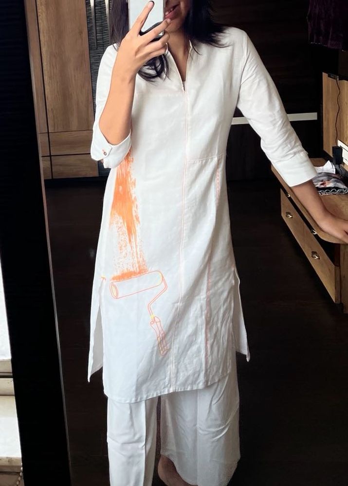 Basic white Kurti with Print
