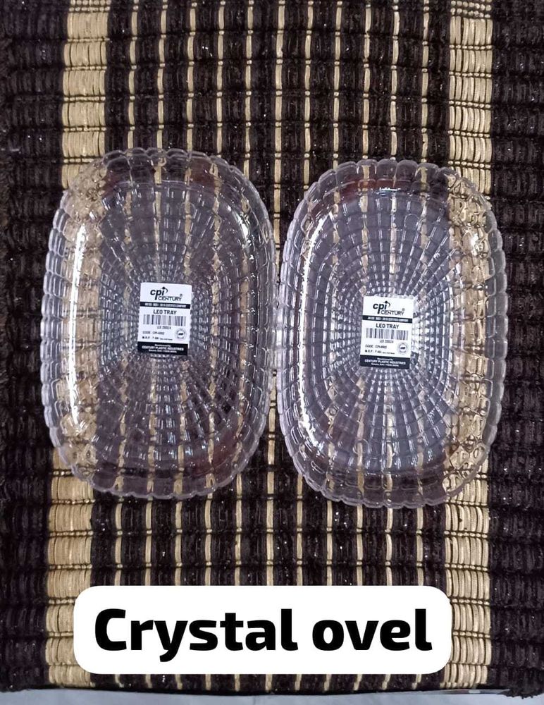 Crystal Oval LED Trays (Set of 2)