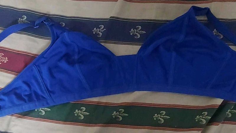 Blue Wire-Free Bra Size 38C