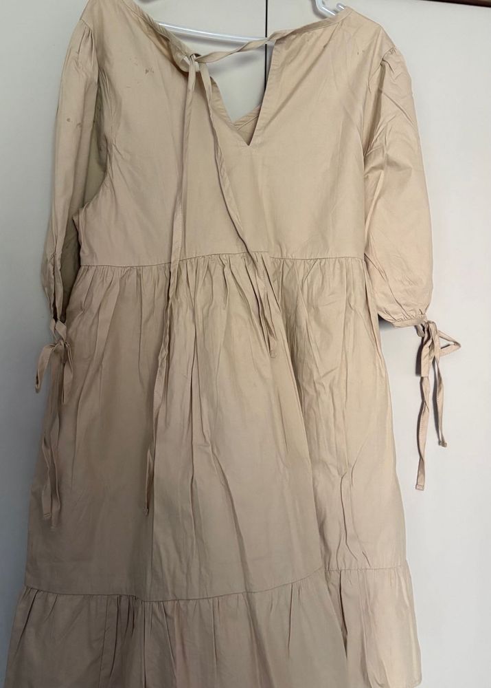 Beige Babydoll Dress