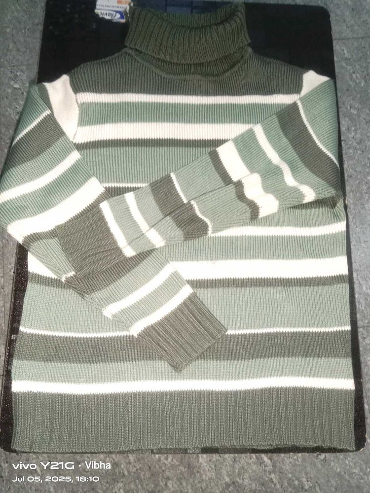 Striped Turtleneck Sweater