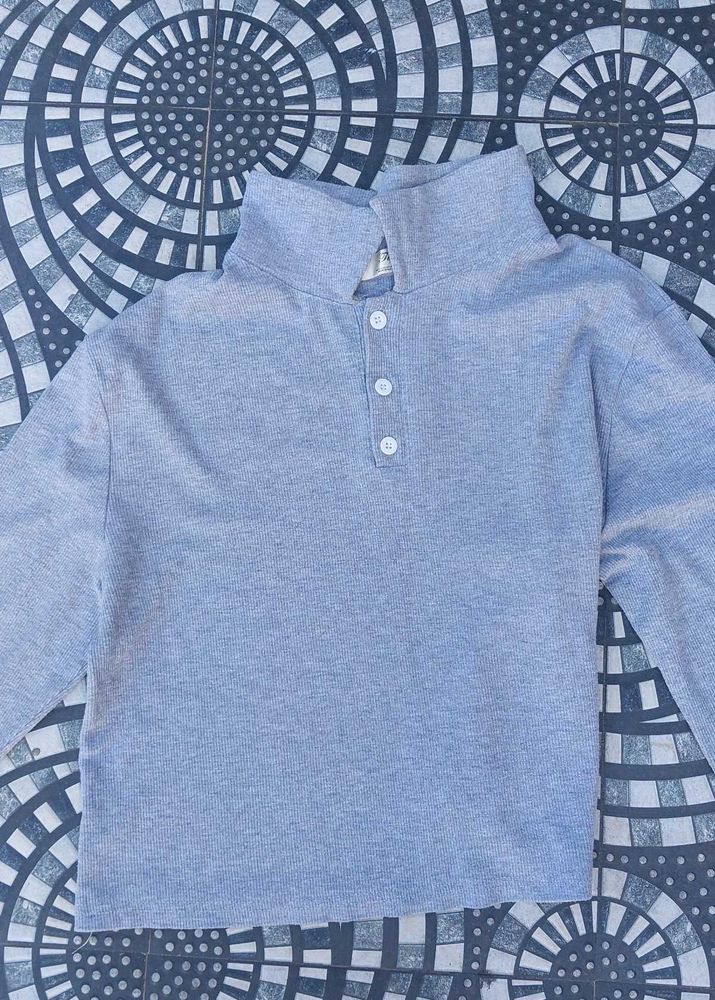 Grey Long Sleeve Top