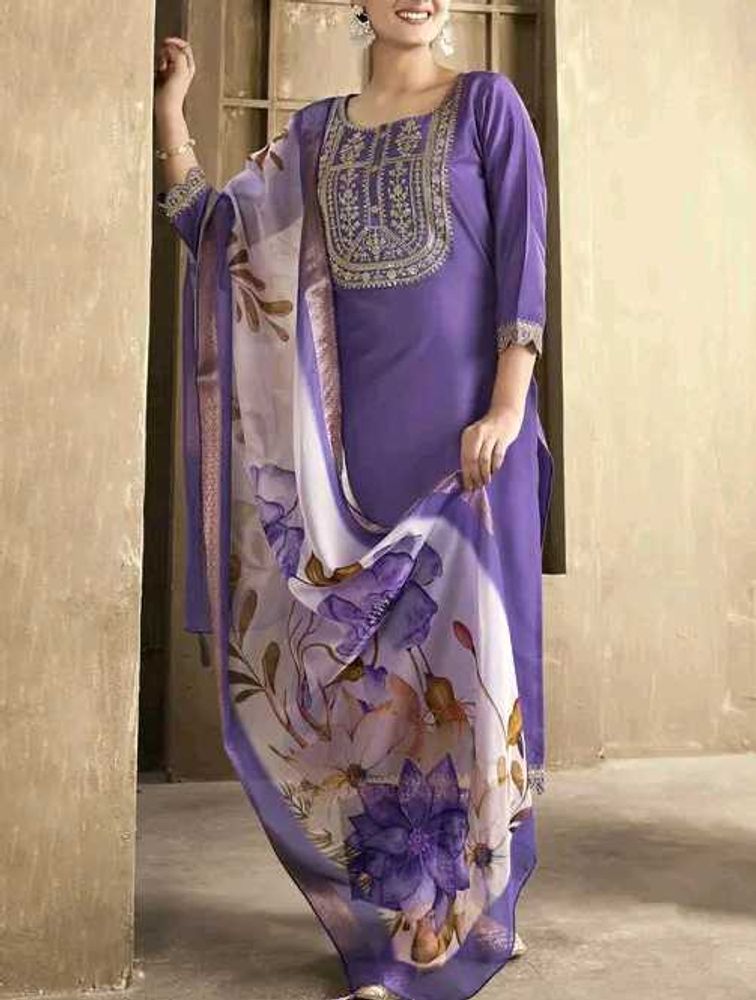 Purple Kurta Set