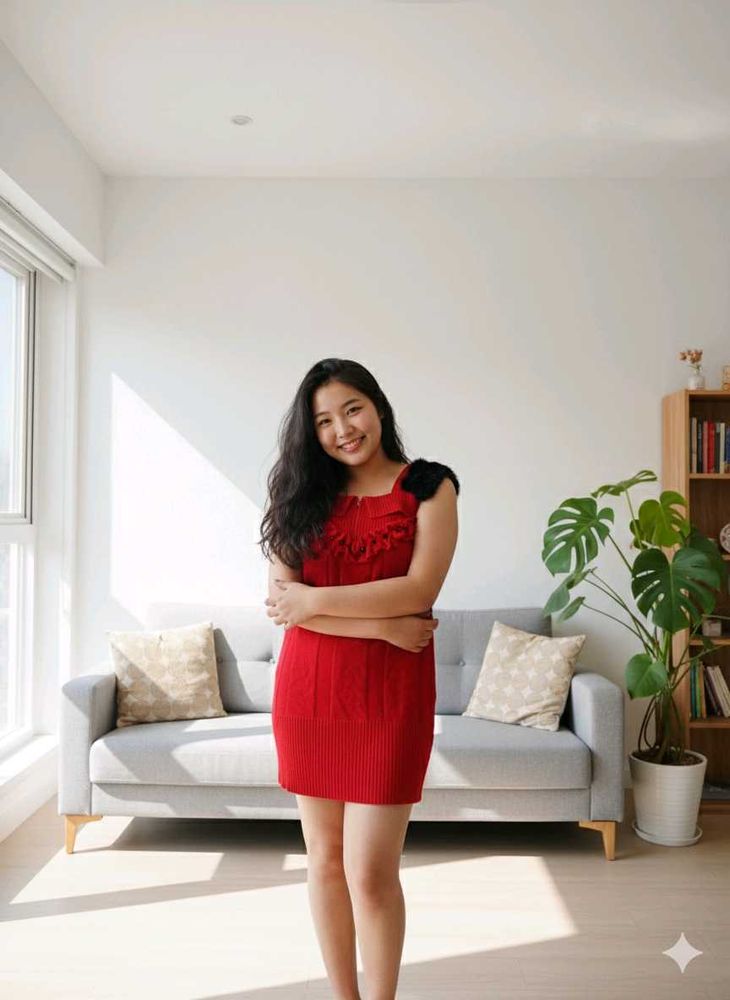 Chic Red Sleeveless Dress