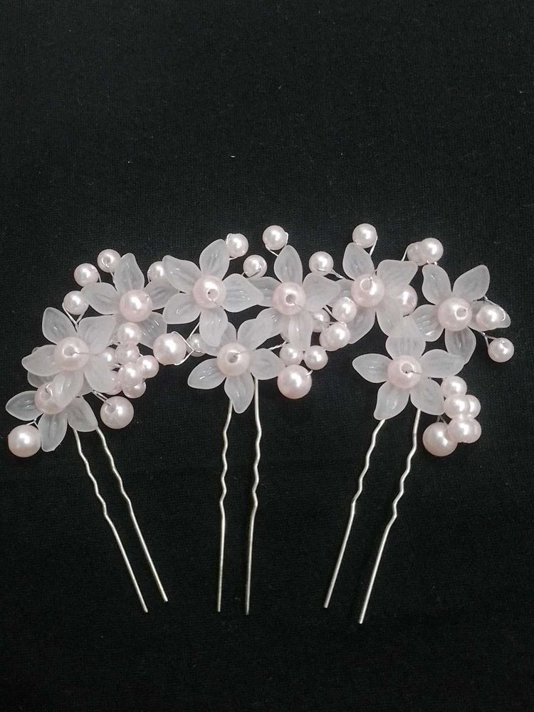 Floral Pearl Hair Pins (Set of 3)