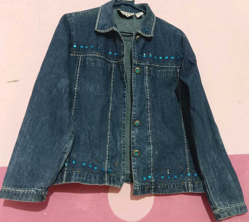 Denim Embellished Jacket