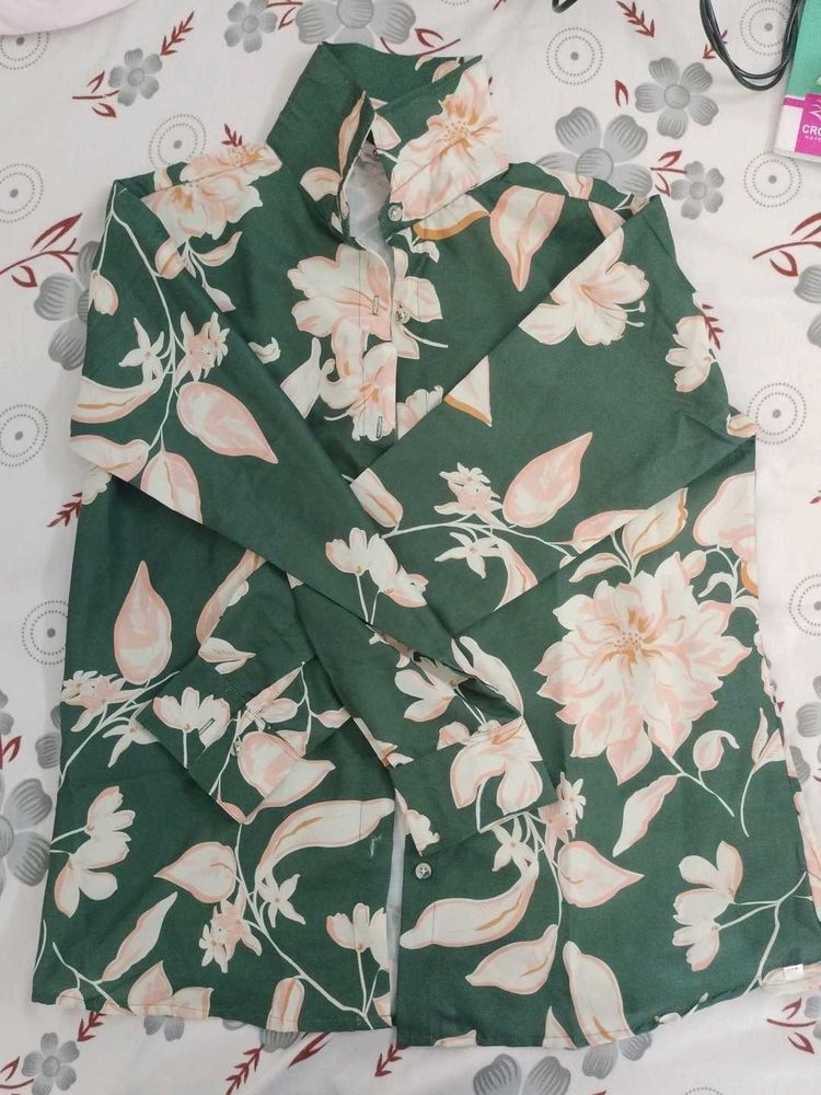 Floral Print Button-Up Shirt