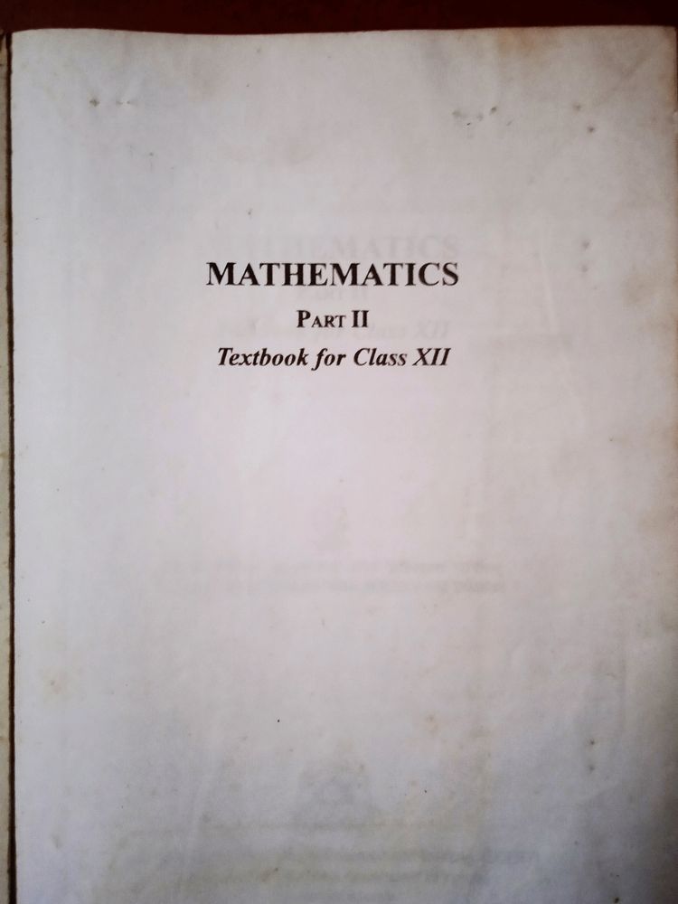 NCERT MATHS TEXTBOOK PART 2 FOR 12th Class
